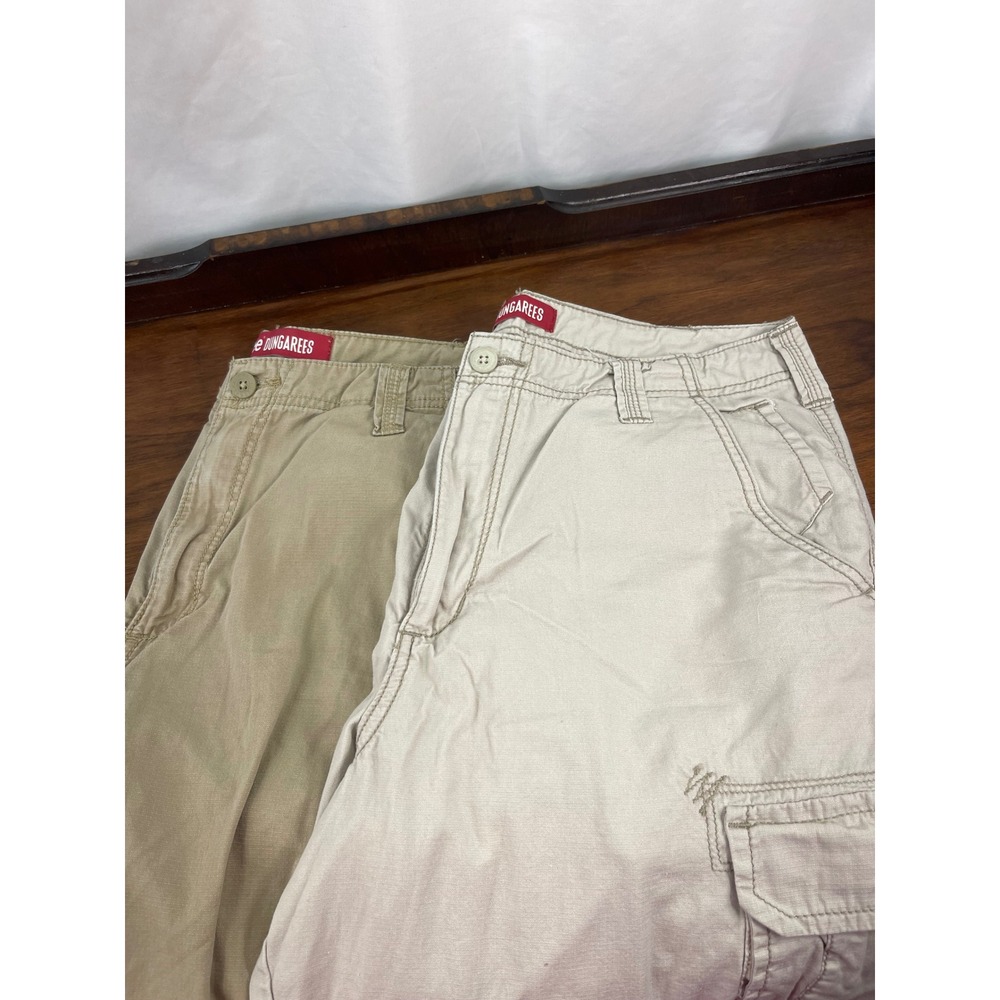 Lot of 2 Lee Dungarees Mens Cargo Shorts SZ 34 Khaki Tan Cotton Utility 2183220